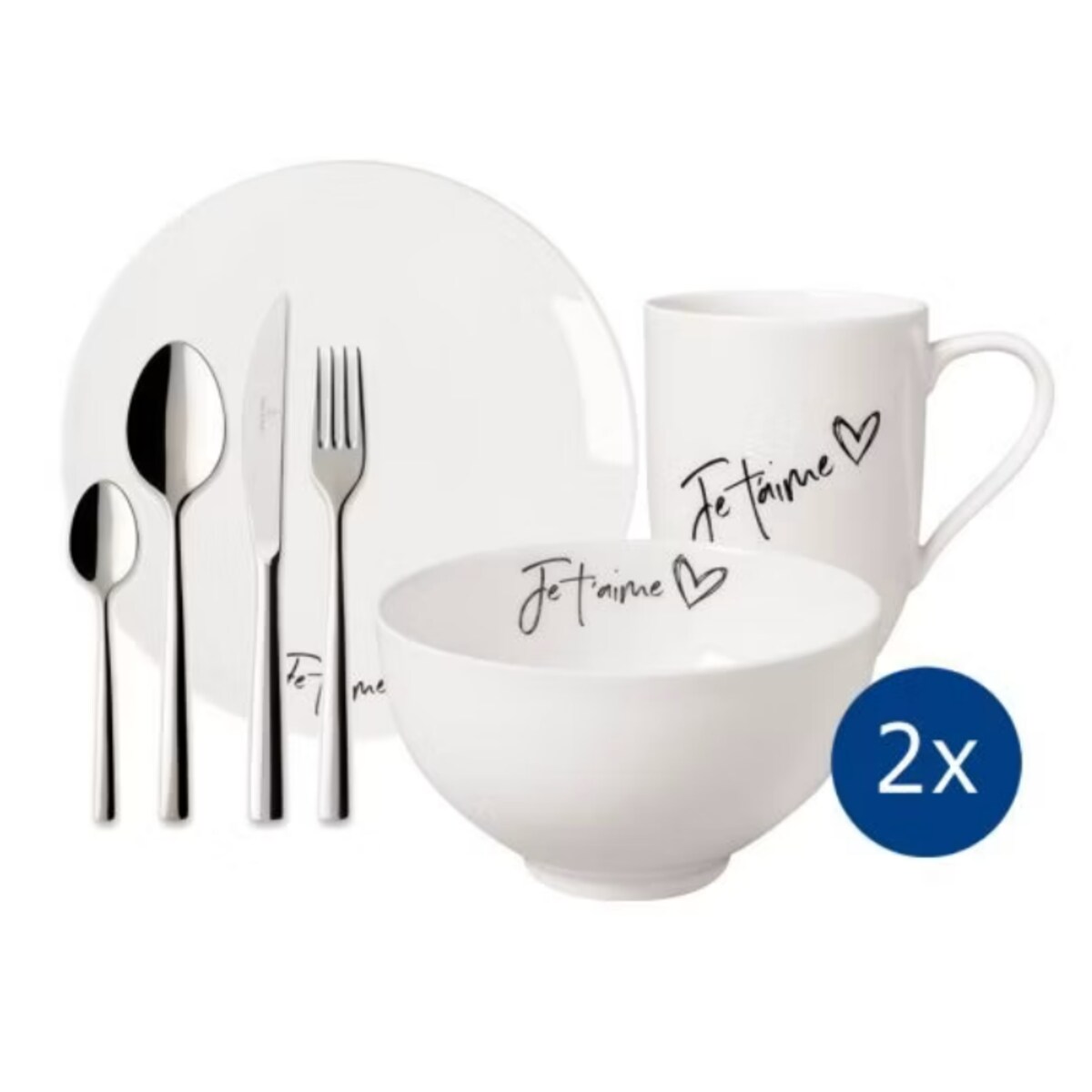 Zestaw śniadaniowy dla 2 os. Je t'aime Statement, Villeroy & Boch