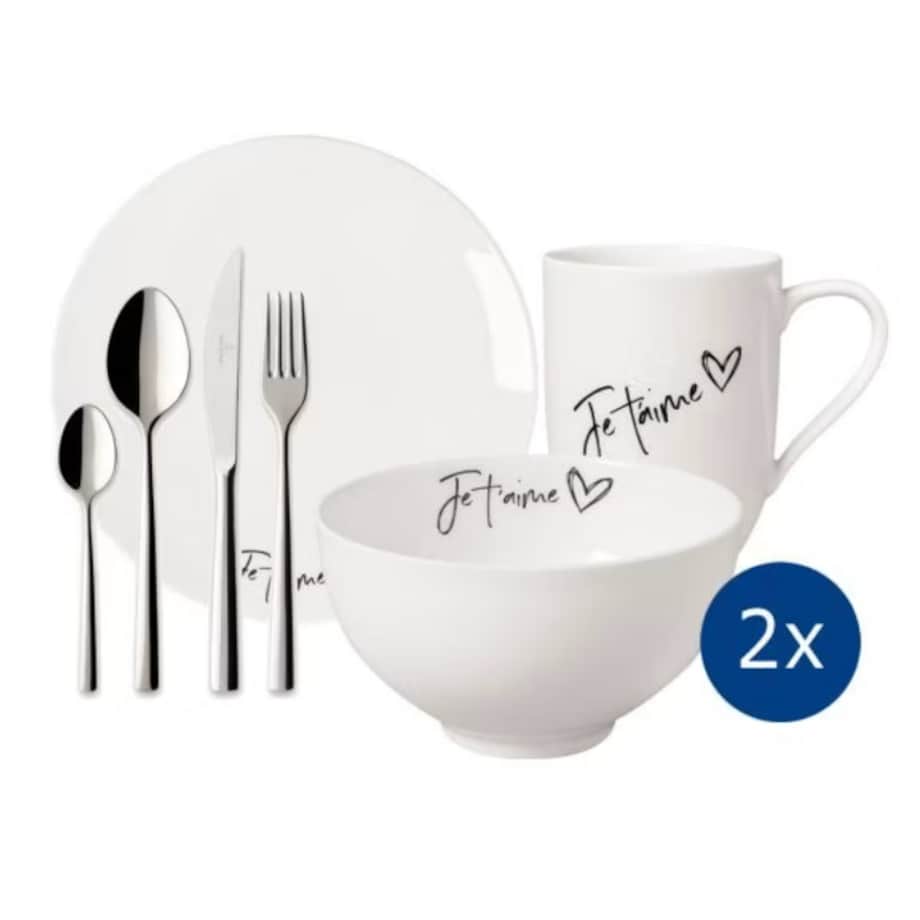 Zestaw śniadaniowy dla 2 os. Je t'aime Statement, Villeroy & Boch