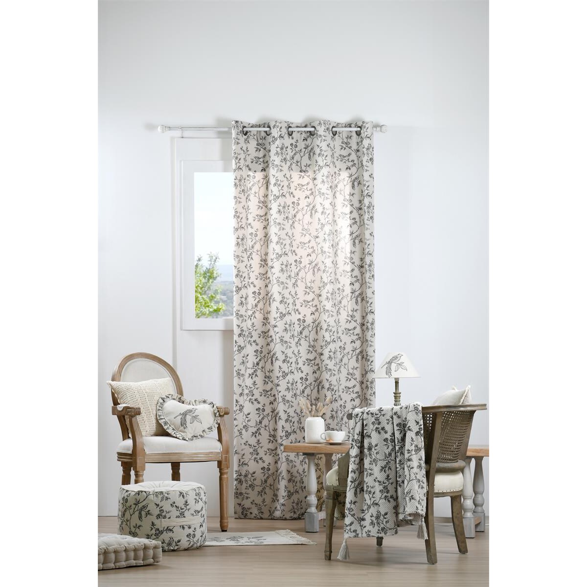 Bawełniana pufa CLARINE, Ø 40 cm