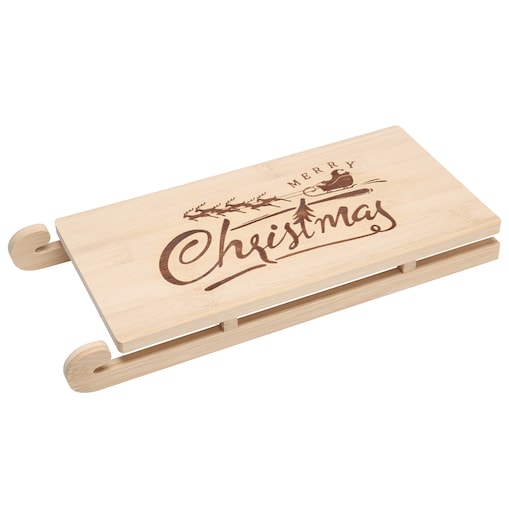 Deska Do Serwowania Świąteczna Na Boże Narodzenie Bambusowa Sanie Mikołaja