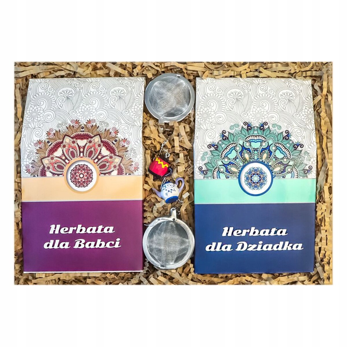 ZESTAW PREZENTOWY BOX Z HERBATAMI NA DZIEŃ DZIADKA I BABCI PREZENT UPOMINEK