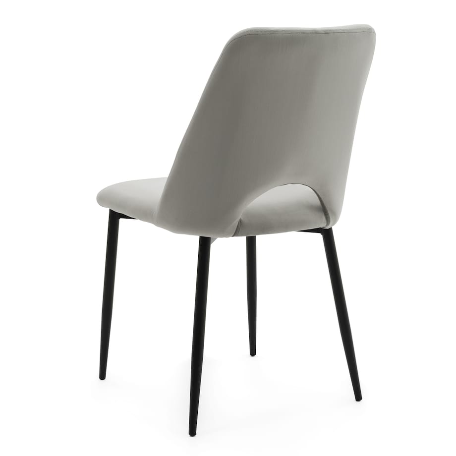 KRZESŁO TAPICEROWANE WELUROWE DO SALONU JADALNI GLAMOUR JASNOSZARE ORO