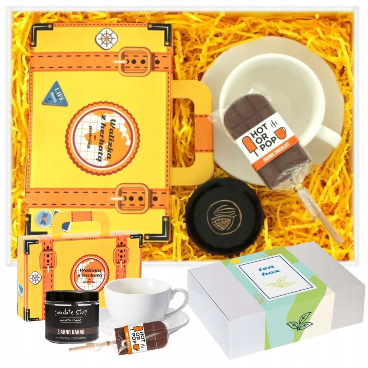 Wyjątkowy Prezent z herbatą smakową mix i akcesoriami dla podróżnika gift