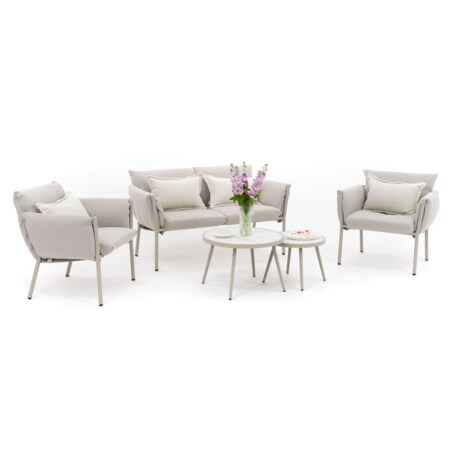 Zestaw mebli ogrodowych taras balkon aluminiowe TULUM beżowe