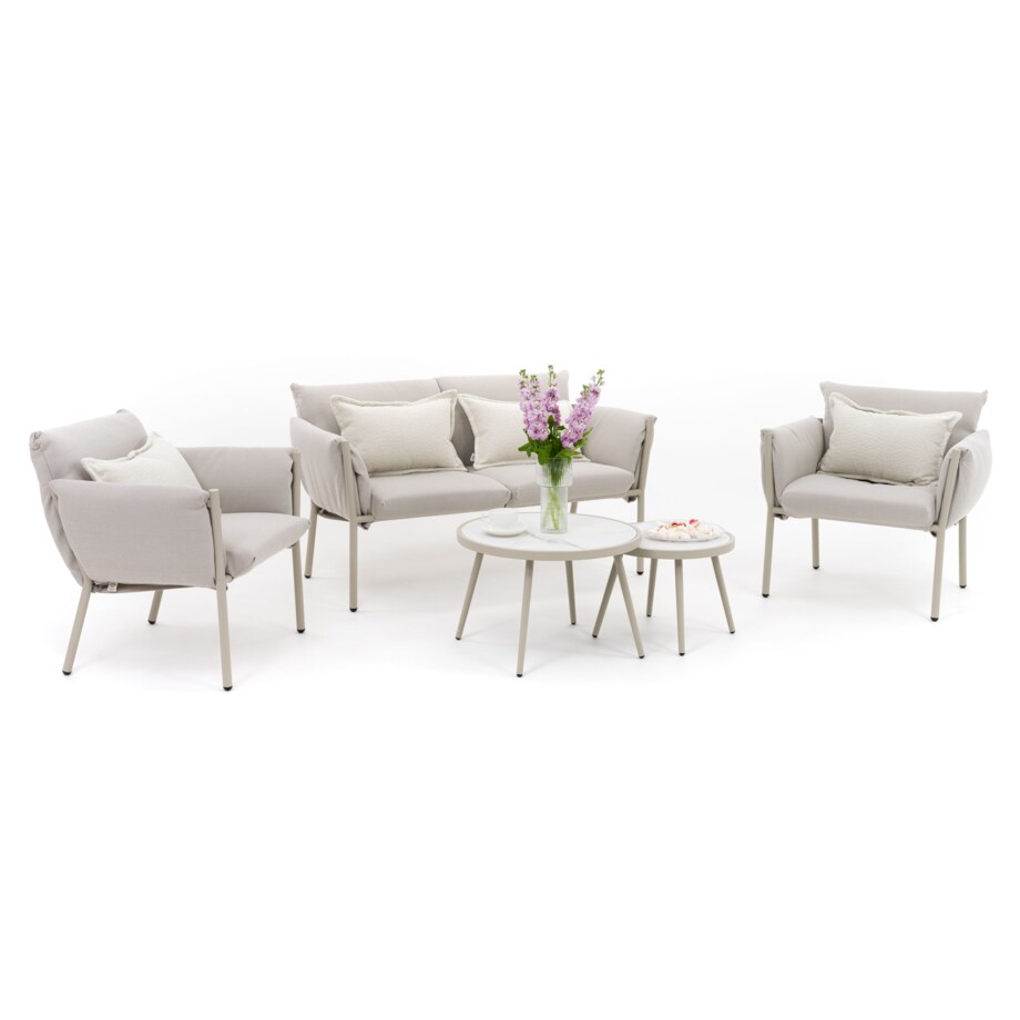 Zestaw mebli ogrodowych taras balkon aluminiowe TULUM beżowe