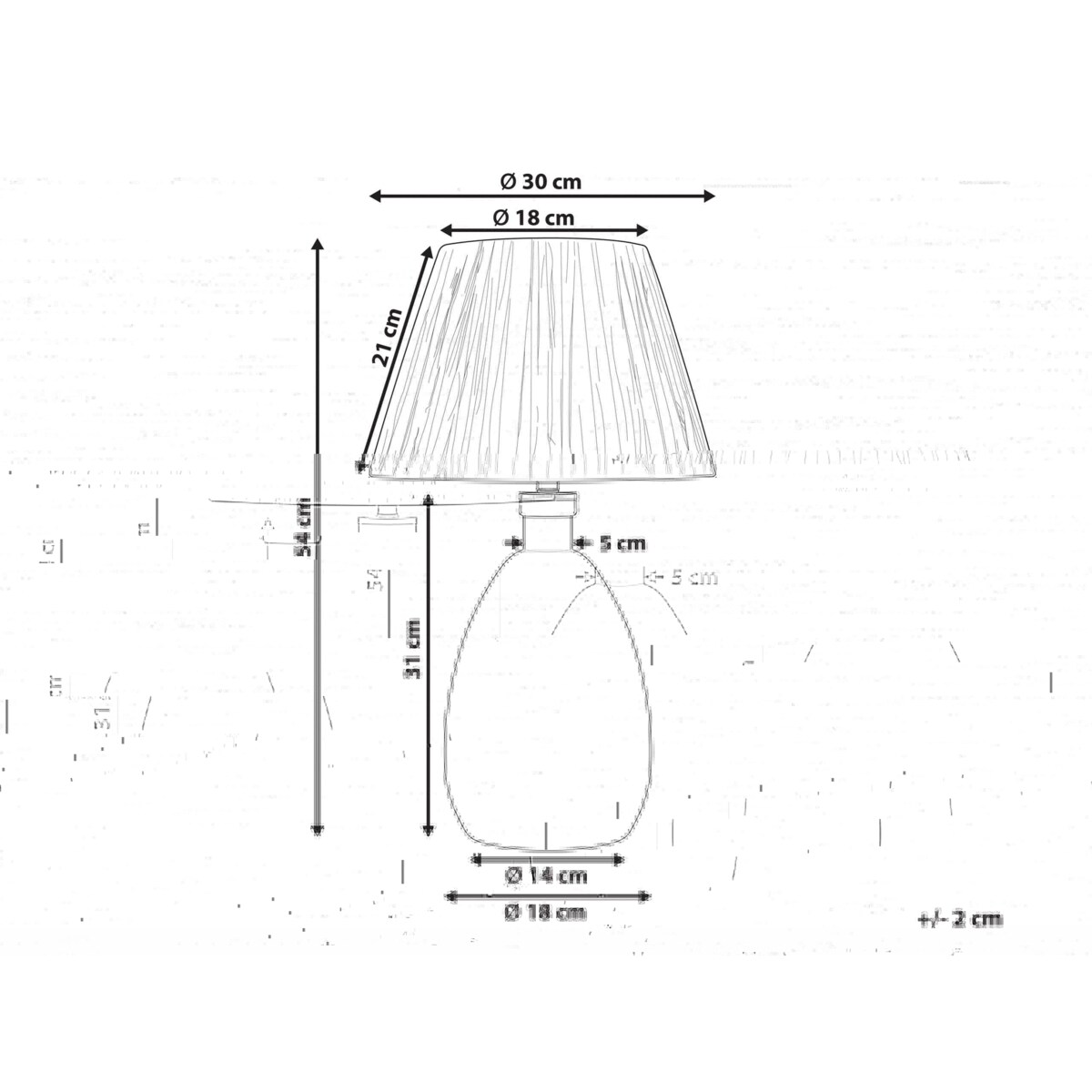 Lampa stołowa szklana transparentna BLANCO