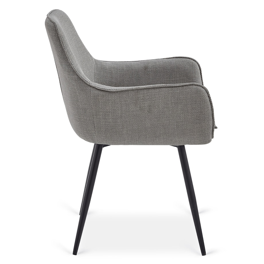 Krzesło Tapicerowane Kubełkowe Do Jadalni Salonu Kuchni Szare EDRICK