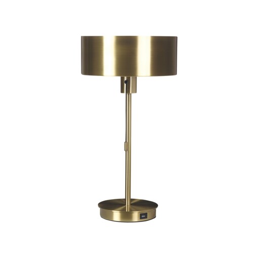 Lampa stołowa metalowa z portem USB złota ARIPO
