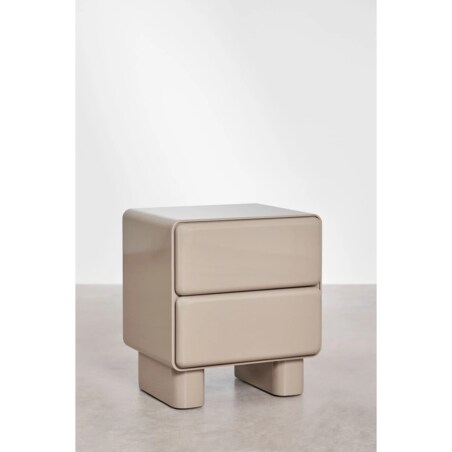 Szafka nocna 50x40 cm z dwoma szufladami z MDF Sheila, kawa z mlekiem