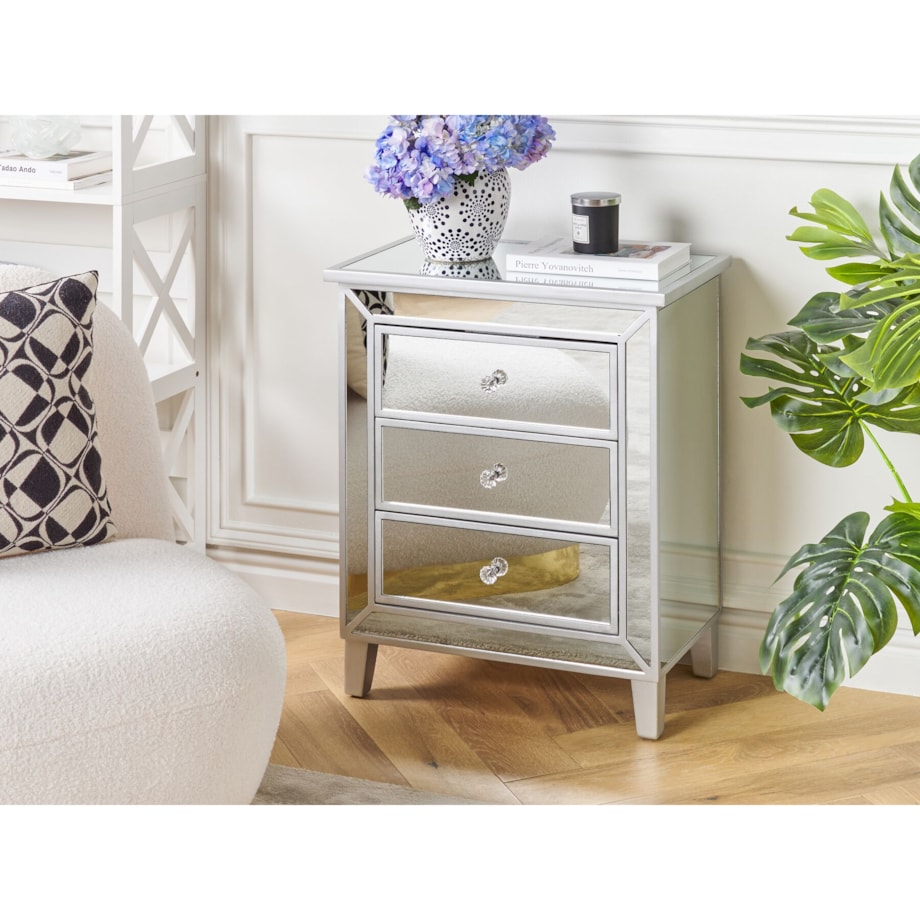 Komoda lustrzana srebrna BREVES