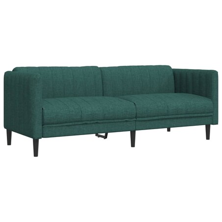 vidaXL Sofa 3-osobowa, ciemnozielona, tapicerowana tkaniną