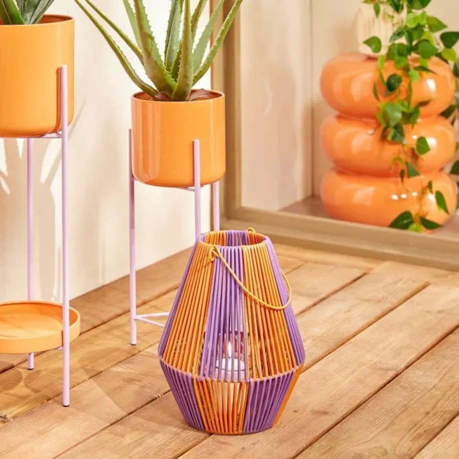 Komplet kwietników metalowych, pomarńczowo-liliowe, Pool