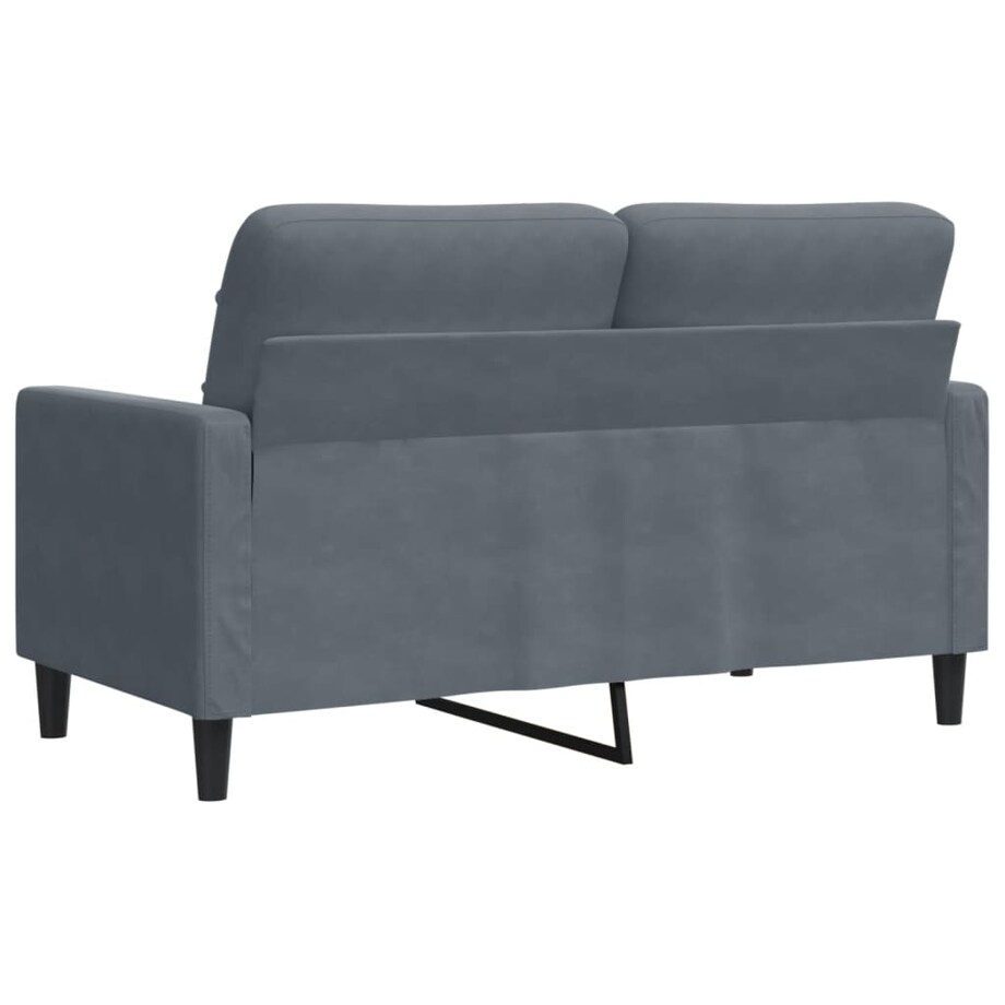 vidaXL Sofa 2-osobowa, ciemnoszary, 120 cm, tapicerowana aksamitem