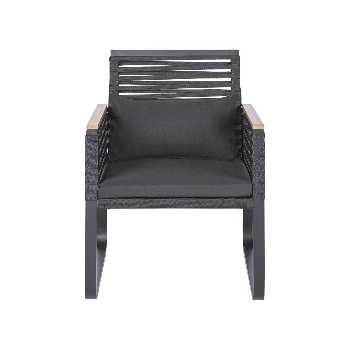 Zestaw ogrodowy metalowy stół i 4 krzesła czarny CANETTO