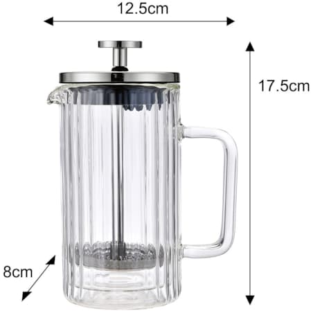 Zaparzacz do kawy herbaty szklany 350ml French Press srebrny KLAUSBERG