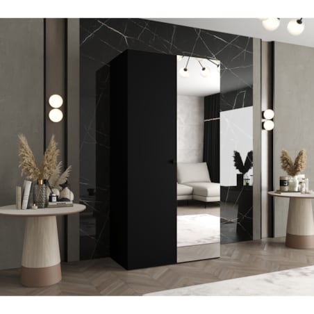 Szafa uchylna otwierana PARMA 2 100 wys. 202 cm Czarny + u. Czarny