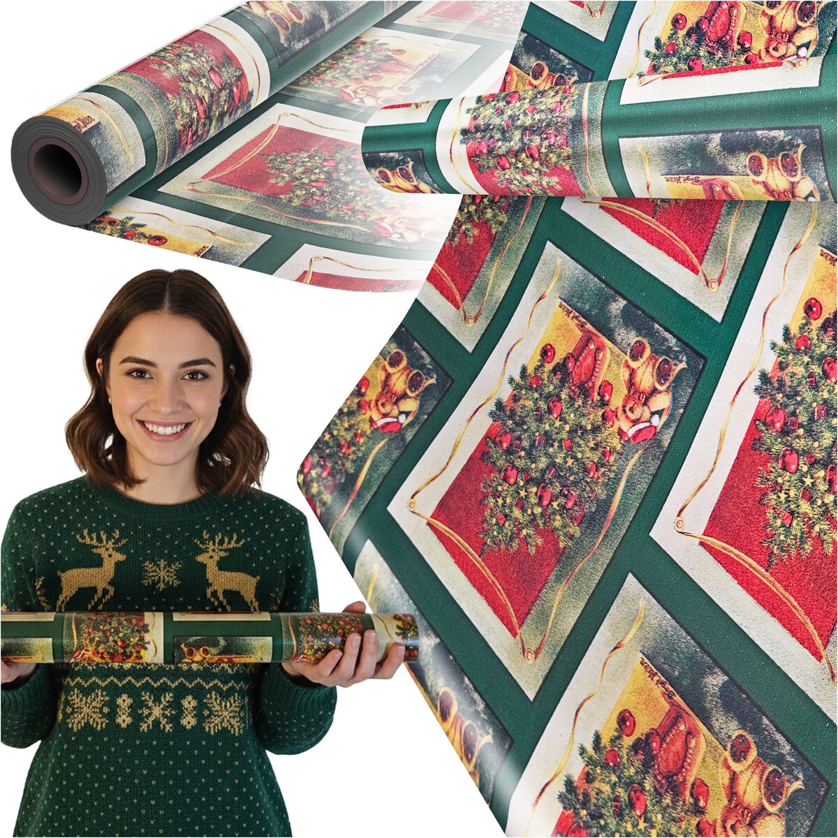 Papier do pakowania prezentów 20 METRÓW MEGAROLKA Świąteczny Do Paczek Ozdobny