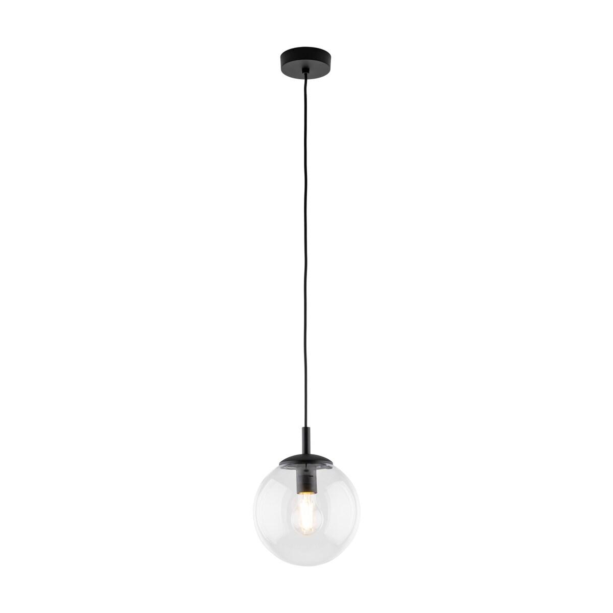Lampa wisząca TK Lighting ESME Transparent 3267 czarna transparentna E27 regulowana wysokość