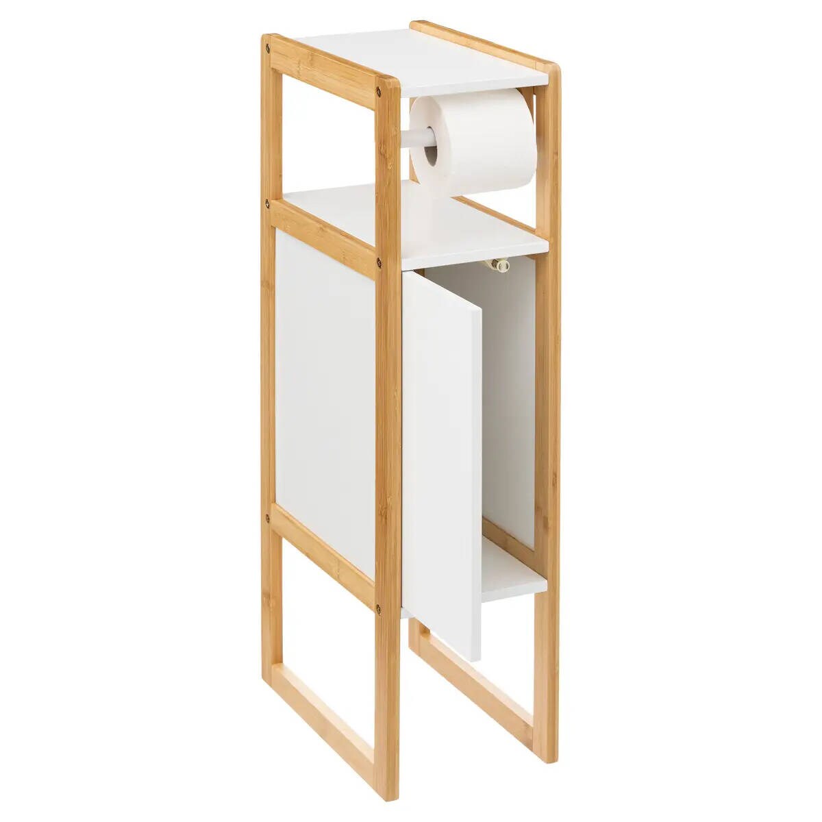 Wąska szafka na papier toaletowy NATUREO, bambusowy stelaż