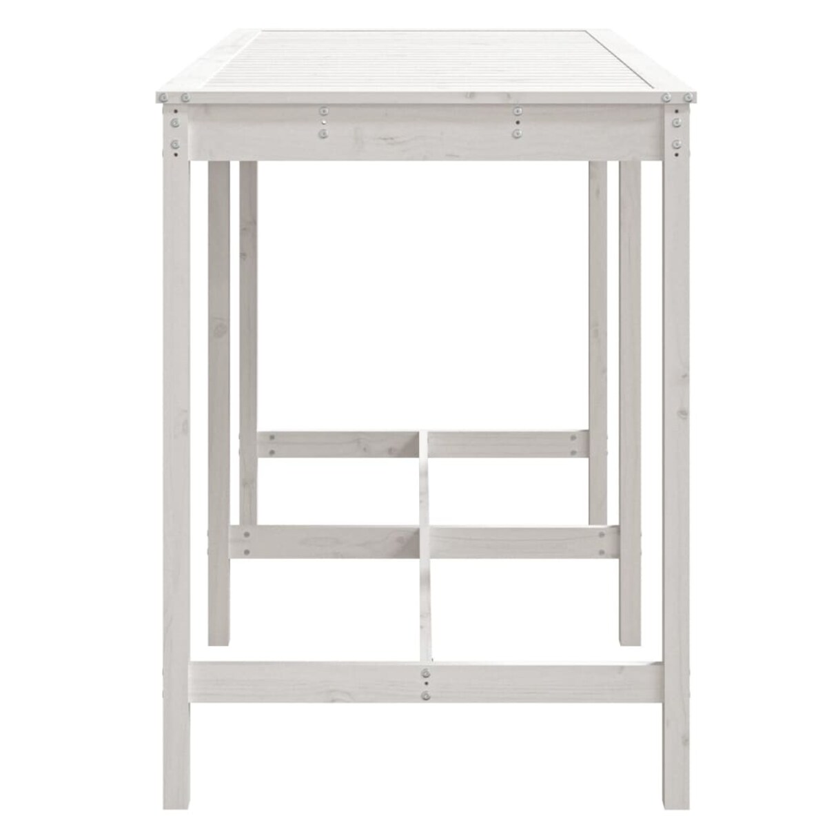 vidaXL Stolik ogrodowy, biały, 159,5x82,5x110 cm, lite drewno sosnowe