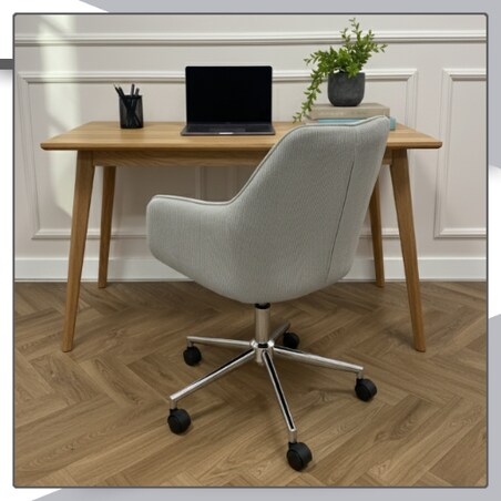 Fotel biurowy obrotowy krzesło biurowe tkanina prążkowana do biurka regulowany szary