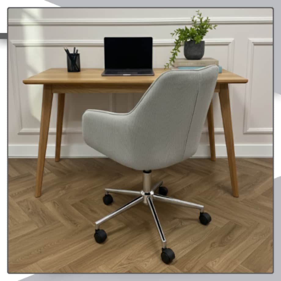 Fotel biurowy obrotowy krzesło biurowe tkanina prążkowana do biurka regulowany szary