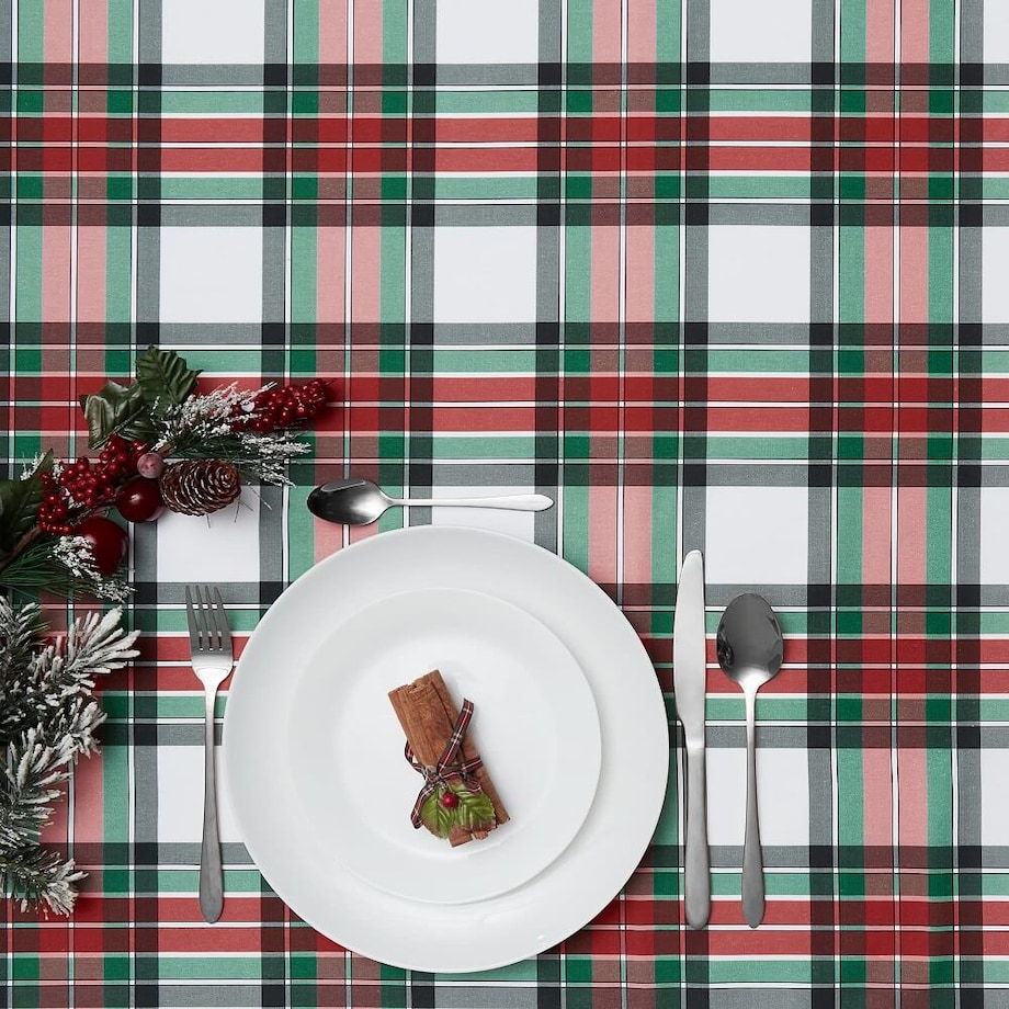 Obrus Świąteczna krata 150 x 250 cm