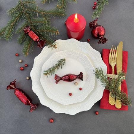 VILLA ITALIA Bombka szklana CUKIEREK red 8 cm