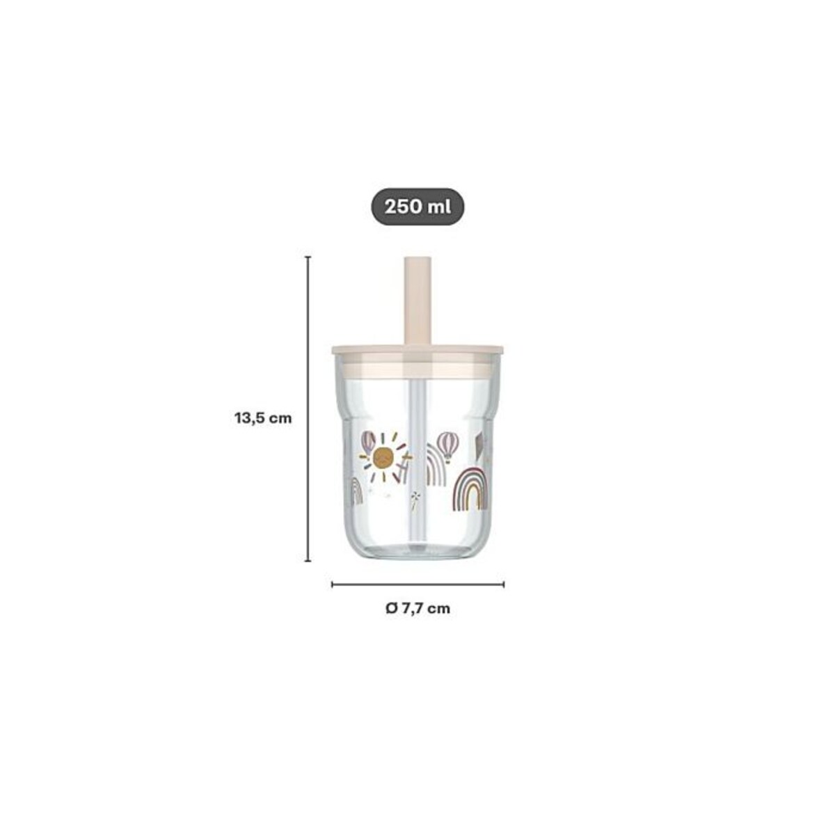 Szklanka dziecięca ze słomką Mio 250ml Little Farm 108023065399