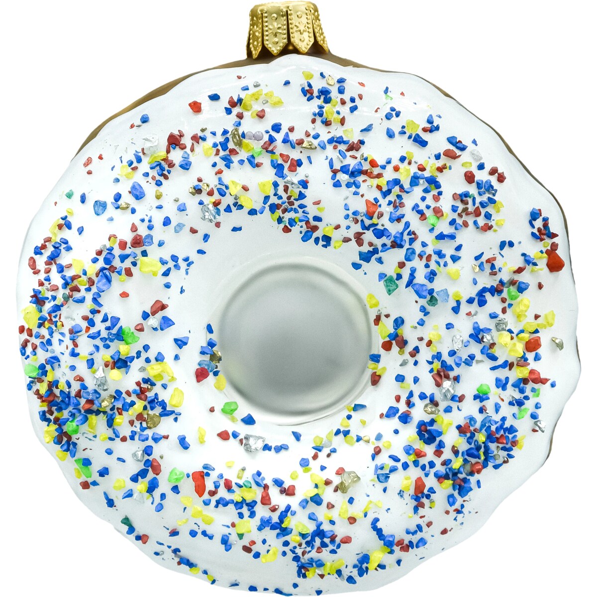 Bombka choinkowa: Donut z białym lukrem