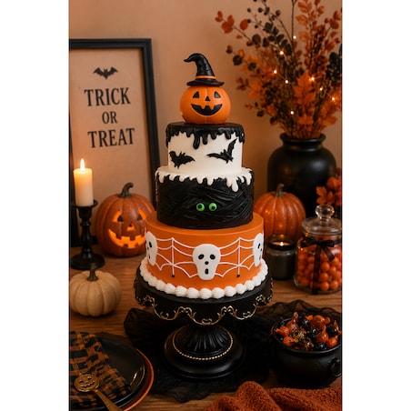 Dekoracja Halloween - tort z dynią 41x19,5x19,5 cm KEYK