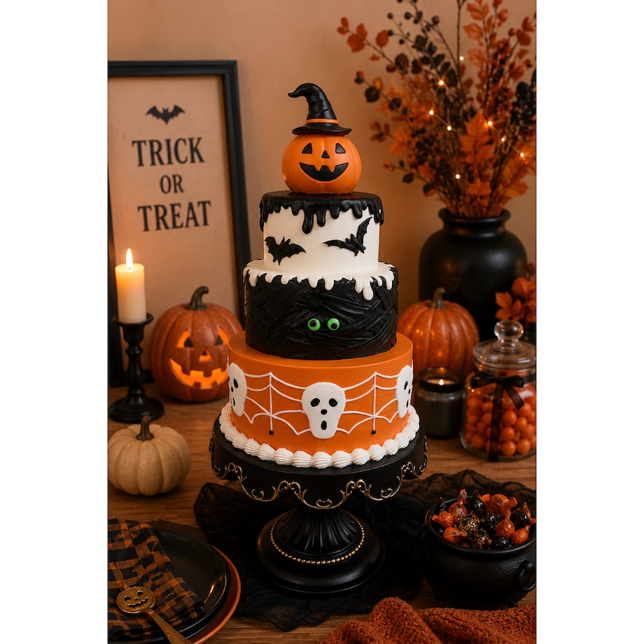 Dekoracja Halloween - tort z dynią 41x19,5x19,5 cm KEYK