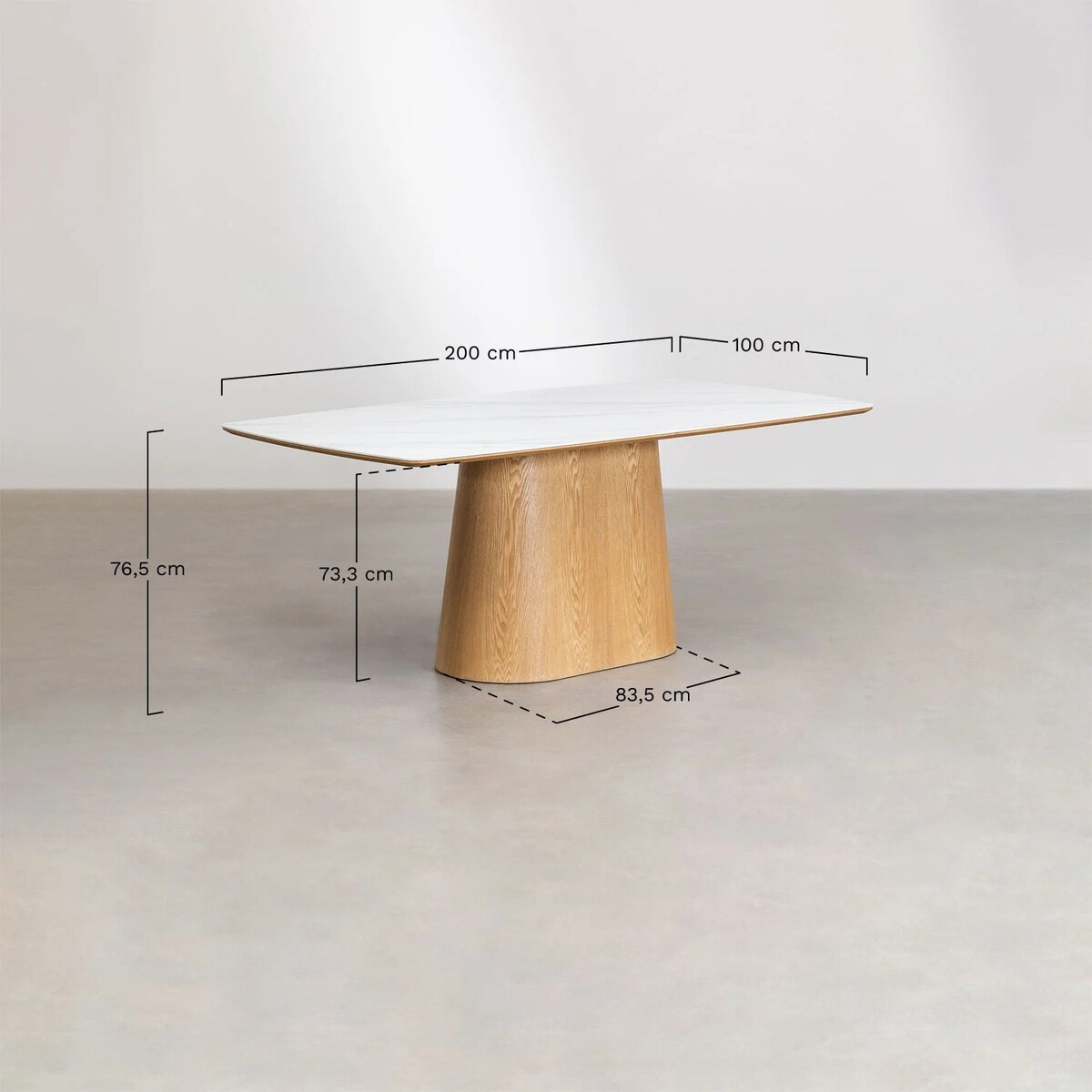 Stół do jadalni prostokatny z ceramicznym blatem Aura 200x100 cm