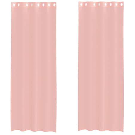 vidaXL Zasłony woalowe z przelotkami 2 szt. Różowe 140x260 cm
