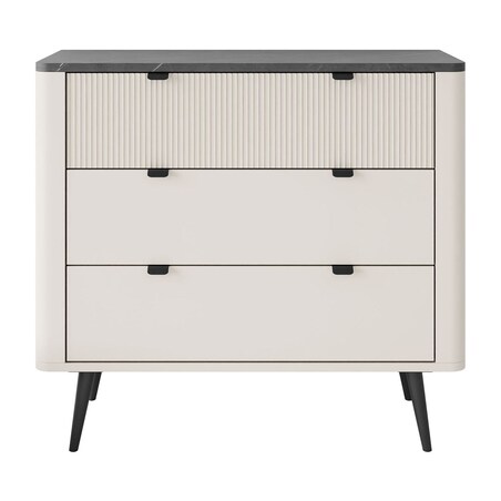 Komoda do salonu AUTUMN 3S na wysokich nóżkach, kaszmir / szary kamień