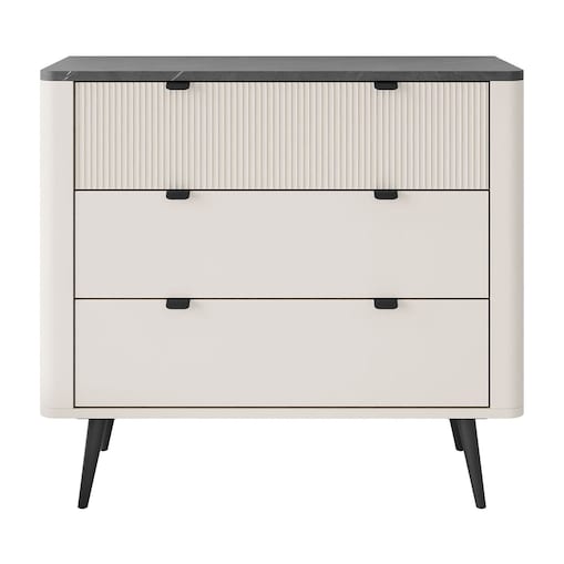 Komoda do salonu AUTUMN 3S na wysokich nóżkach, kaszmir / szary kamień