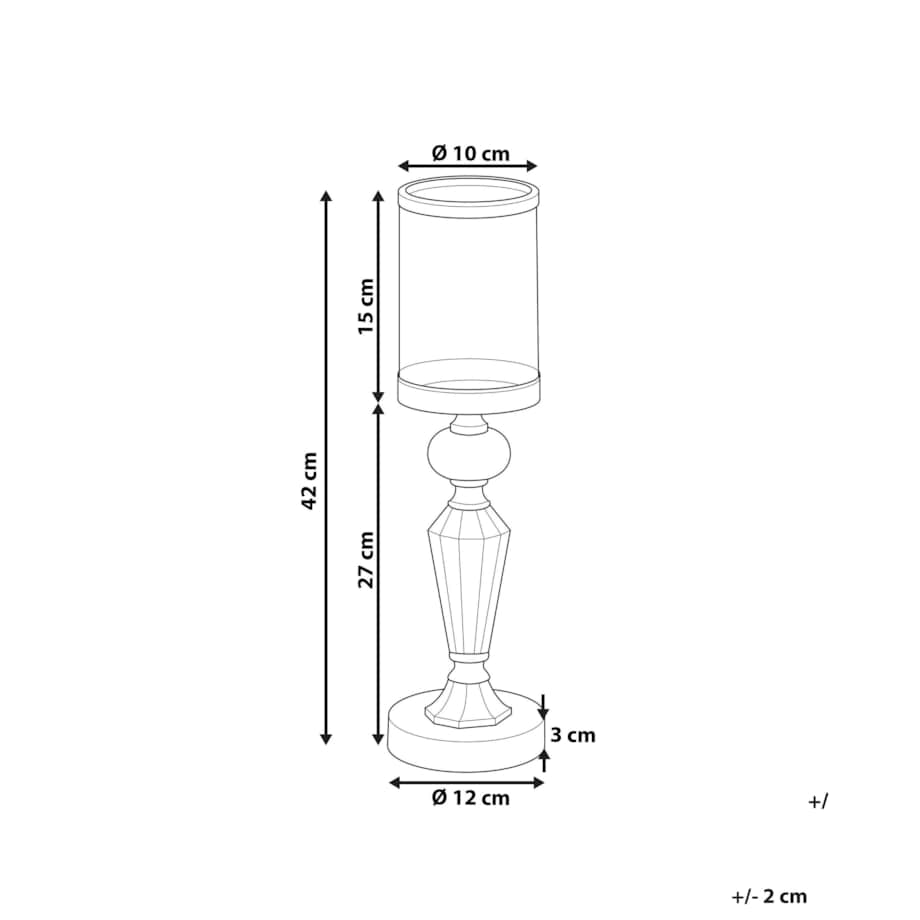 Świecznik szklany 42 cm srebrny BONAO