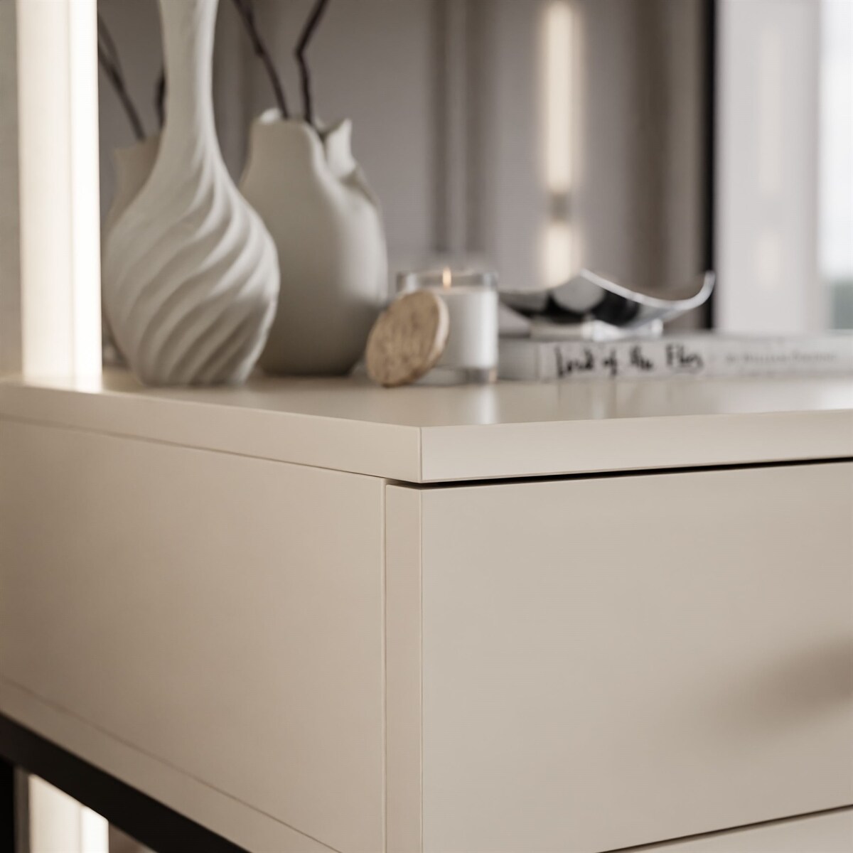 Konsola BLANCO GLAMOUR kaszmir na stelażu carnym, push-to-open