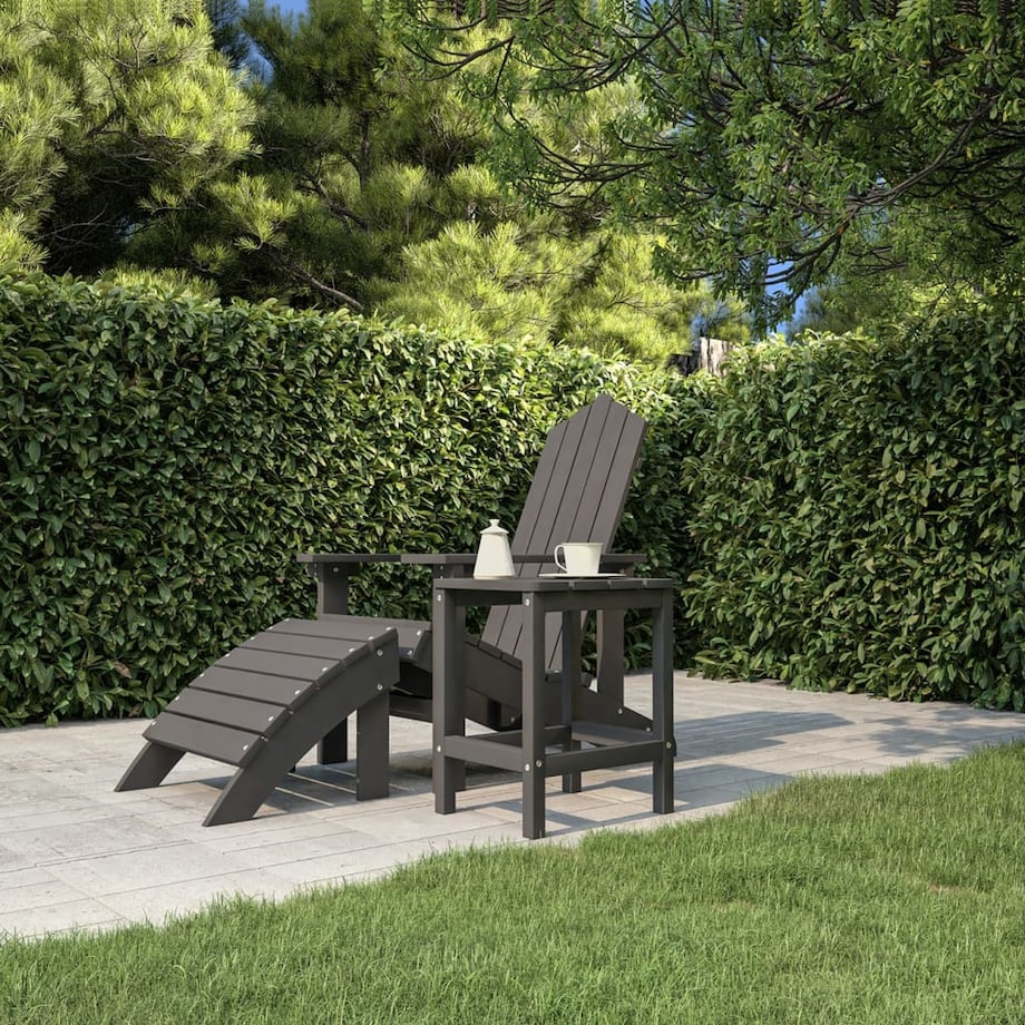 vidaXL Stolik ogrodowy Adirondack, antracytowy, 38x38x46 cm, HDPE