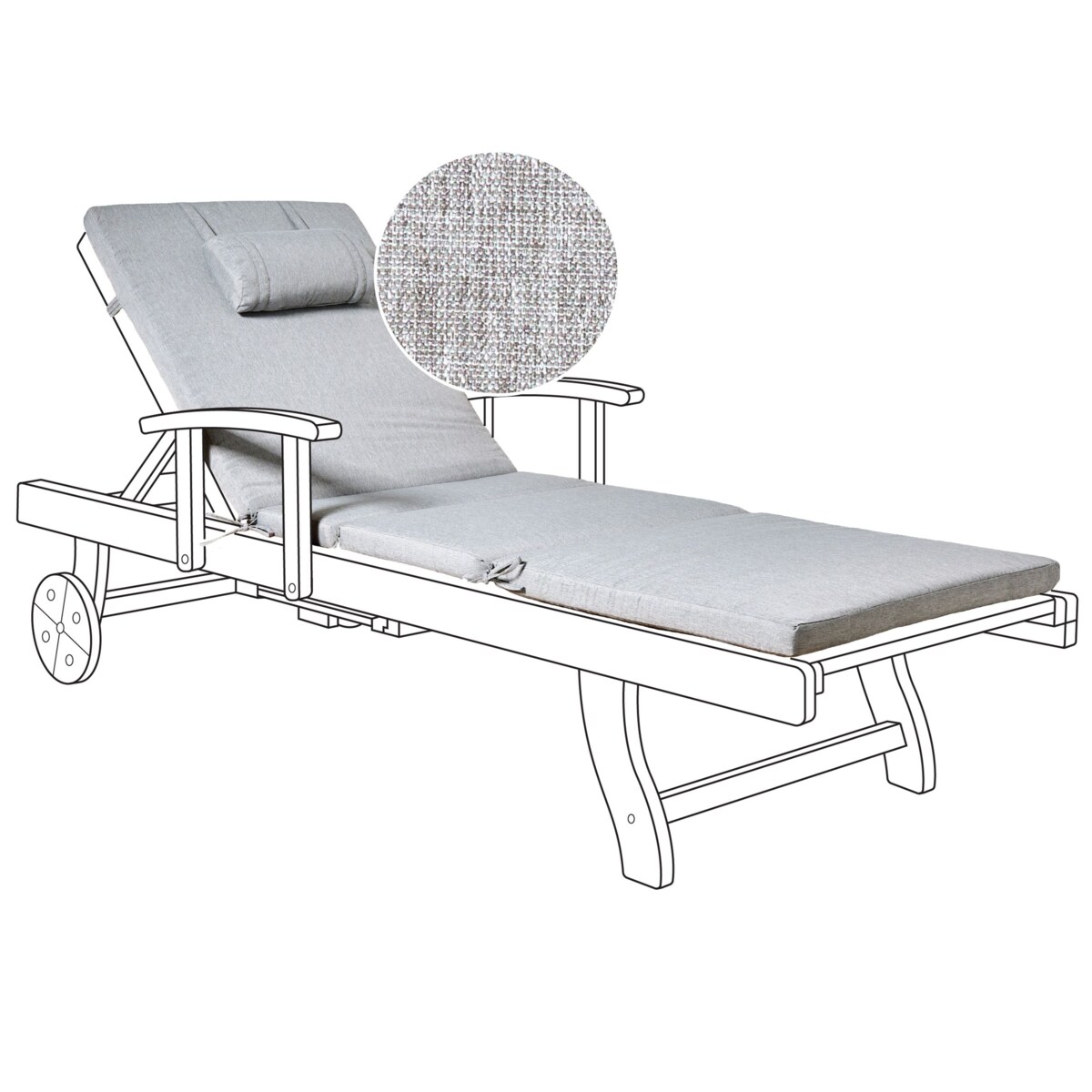 Poduszka na krzesło ogrodowe TOSCANA/JAVA/AMANTEA PREMIUM 188 x 59 cm Szary