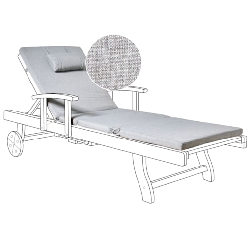 Poduszka na krzesło ogrodowe TOSCANA/JAVA/AMANTEA PREMIUM 188 x 59 cm Szary