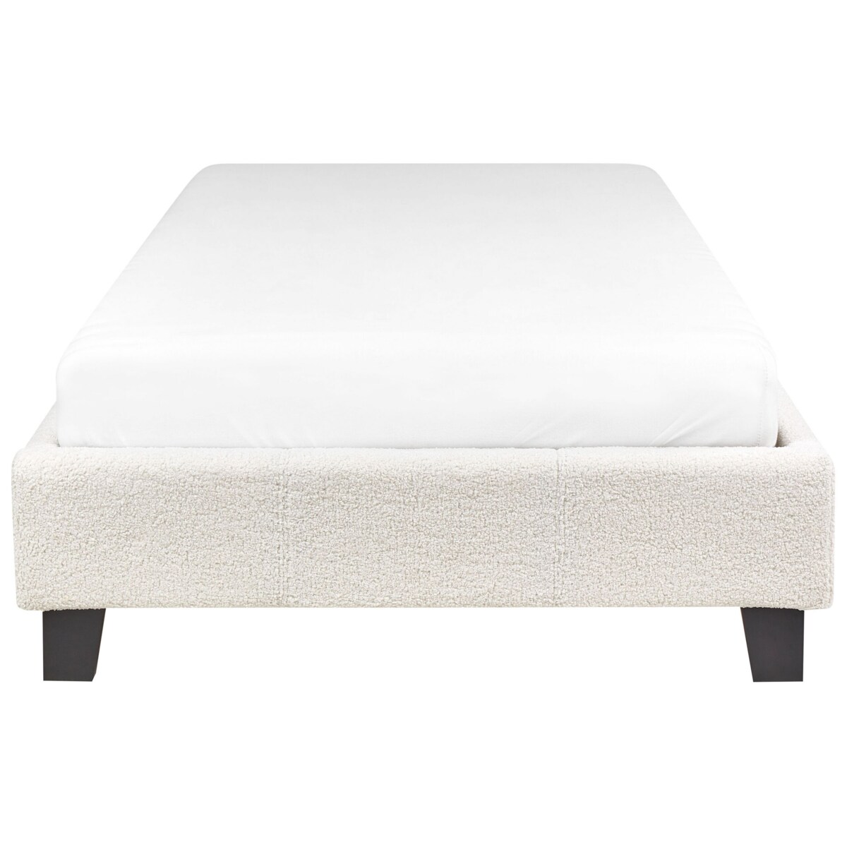 Łóżko bez zagłówka Boucle ROANNE 90 x 200 cm Kremowy