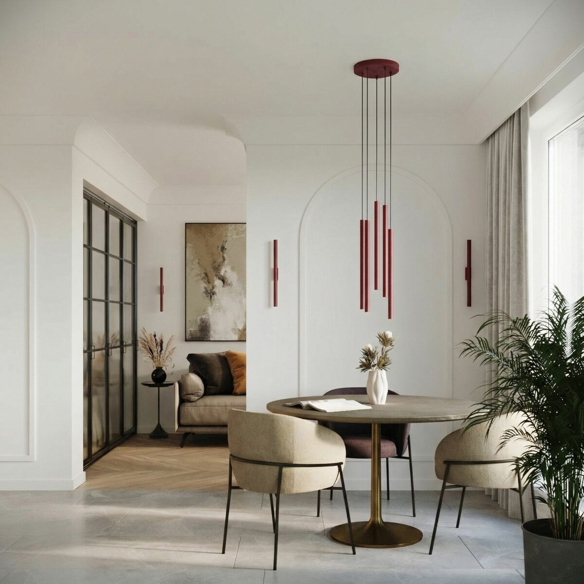 Lampa wisząca PASTELO 3P burgund