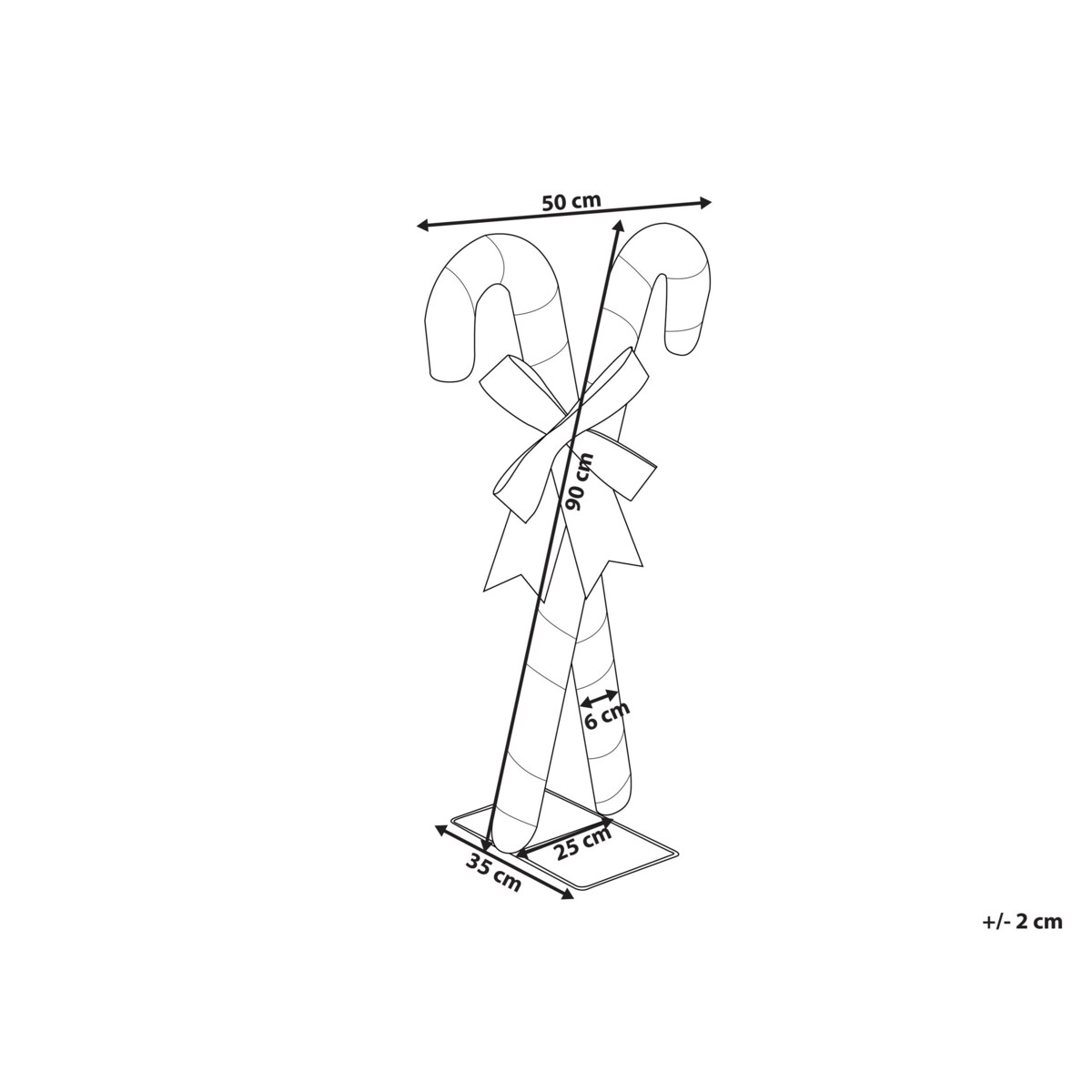 Dekoracja ogrodowa LED laski cukrowe 90 cm czerwony z białym OLASVIK