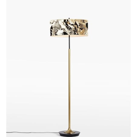 LAMPA podłogowa MARBLE STONE MFLR-6629-601B Abigali marmurowa OPRAWA stojąca czarna złota
