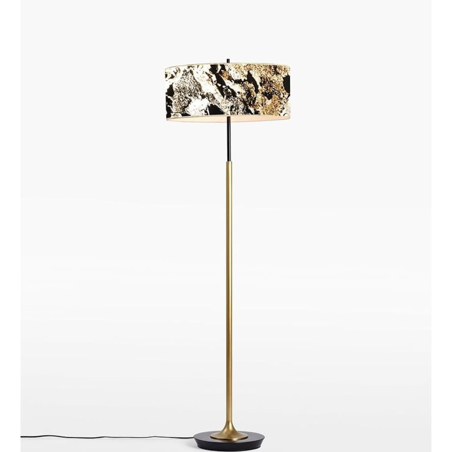 LAMPA podłogowa MARBLE STONE MFLR-6629-601B Abigali marmurowa OPRAWA stojąca czarna złota