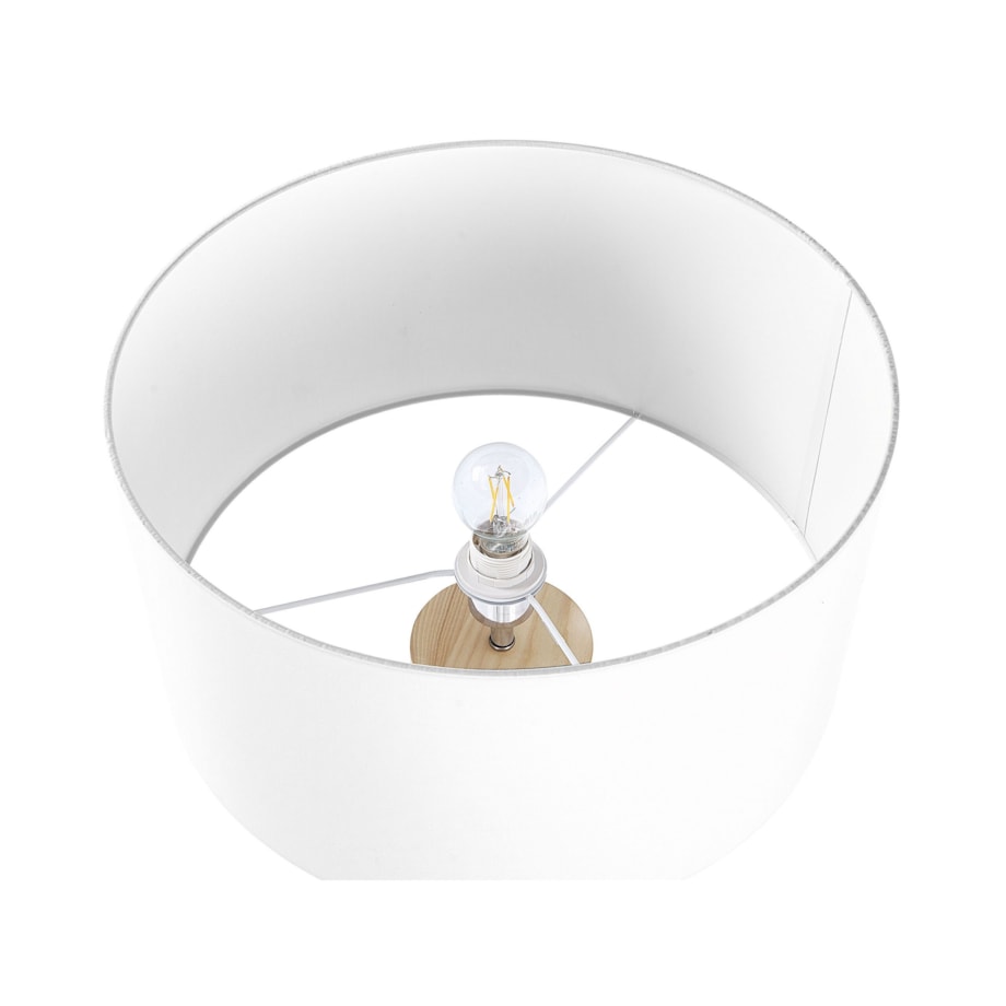 Lampa podłogowa drewniana biała NITRA