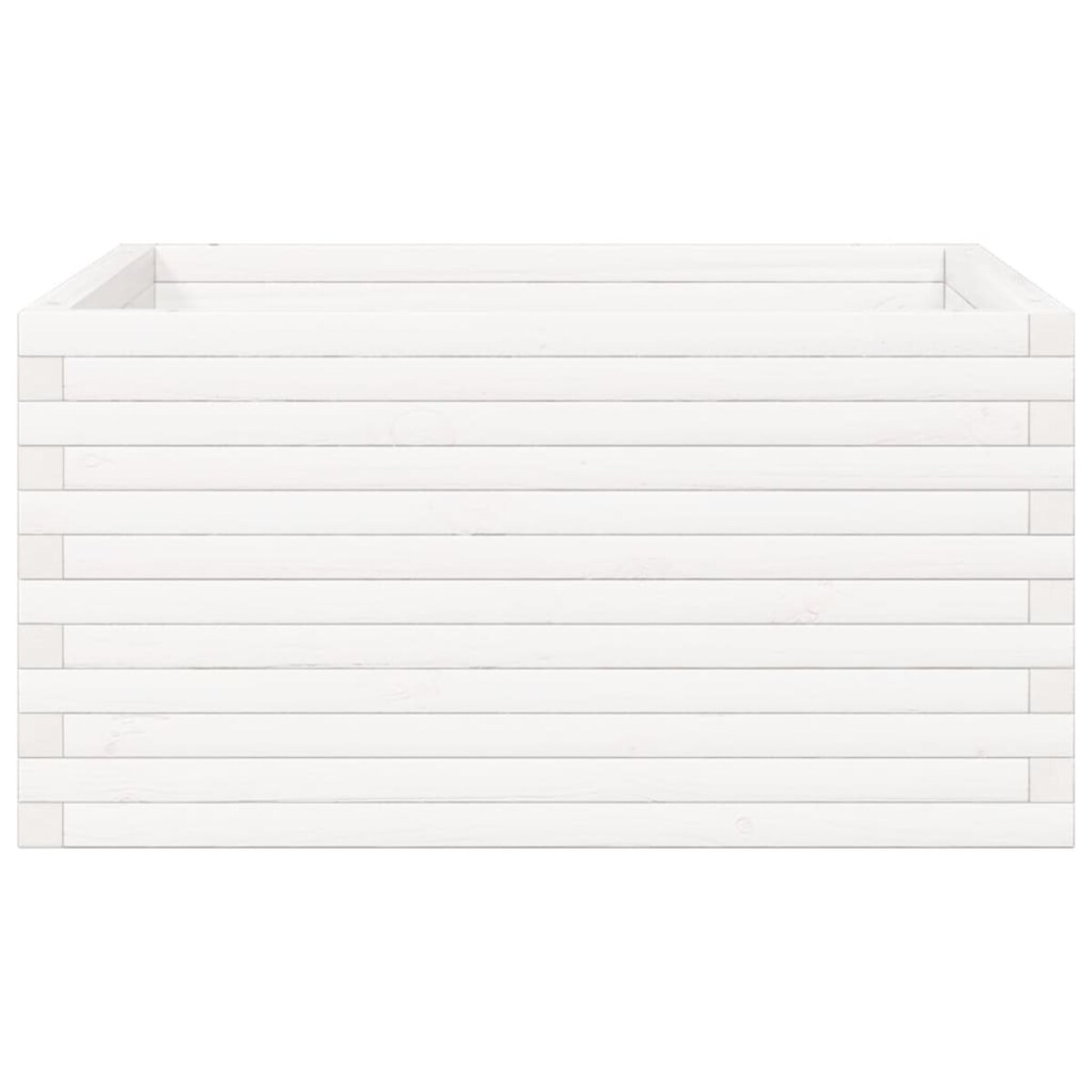 vidaXL Donica ogrodowa, biała, 90x90x46 cm, lite drewno sosnowe