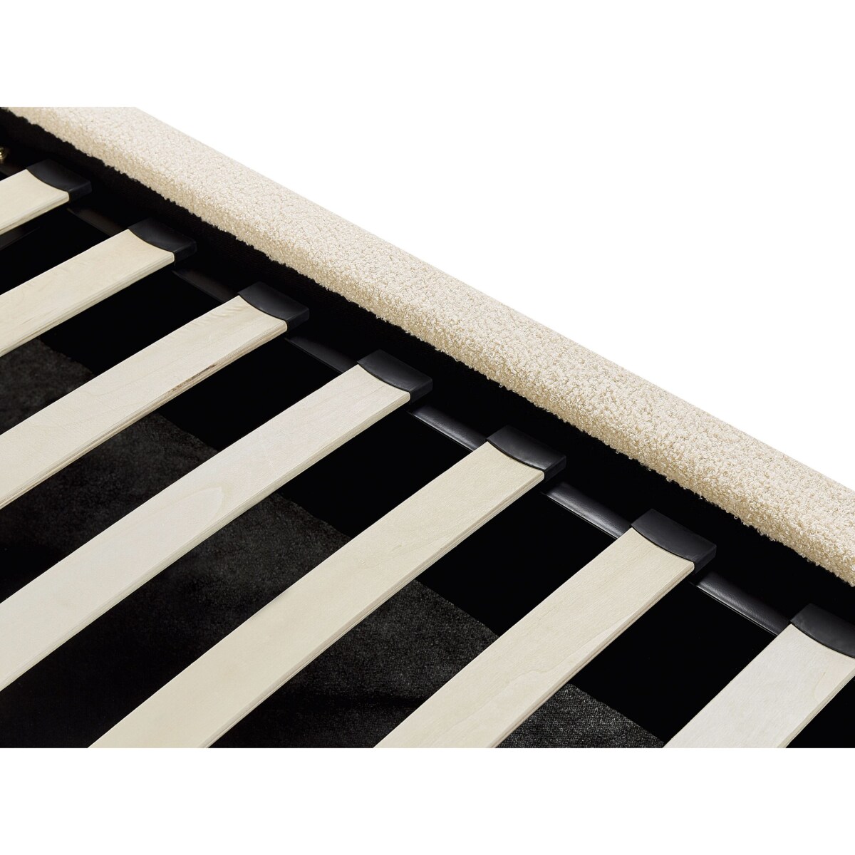 Łóżko z pojemnikiem boucle 180 x 200 cm beżowe VAUCLUSE