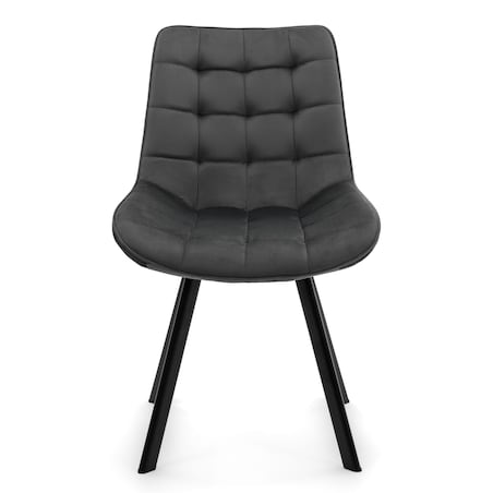 KRZESŁO TAPICEROWANE WELUROWE DO SALONU JADALNI GLAMOUR SZARE TORI